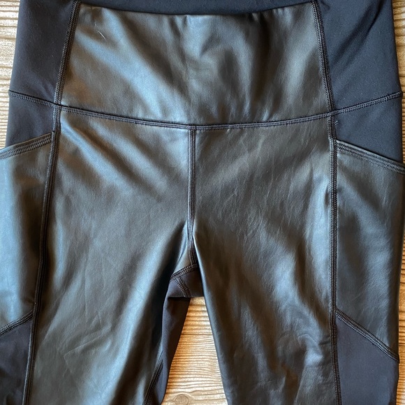 Athleta Gleam Chaturanga To Town Leather Leggings - Picture 3 of 8